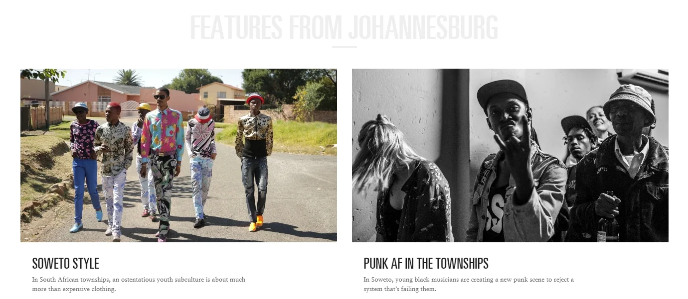Features from Johannesburg