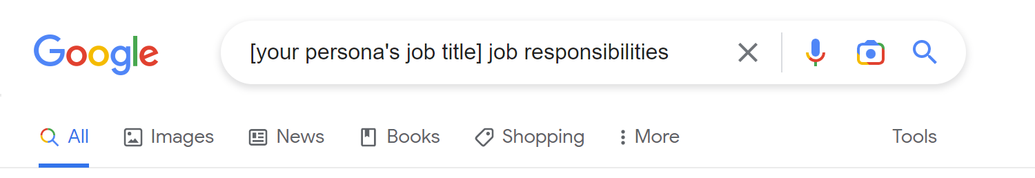 Job Responsibilities Search Query