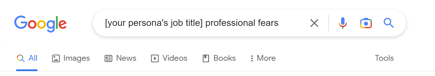 Professional Fears Search Query